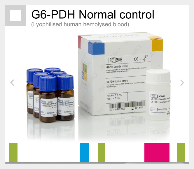 G6-PDH Normal control (Lyophilised human hemolysed blood) 6 x 0,5 mL